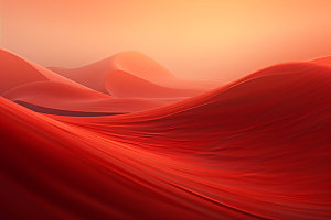 红色飘带丝滑抽象背景图
