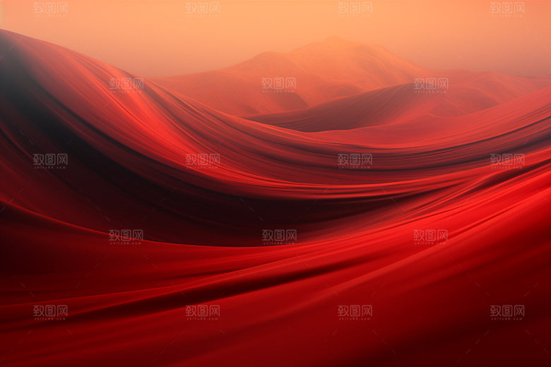 红色飘带丝绸丝滑背景图
