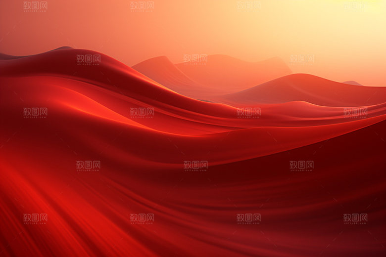 红色飘带质感展板背景图
