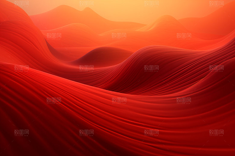 红色飘带丝绸大红背景图