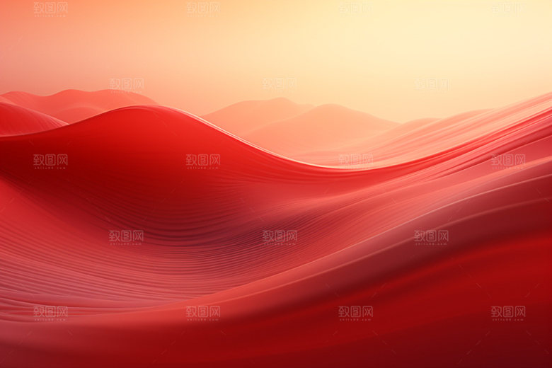 红色飘带丝绸大气背景图