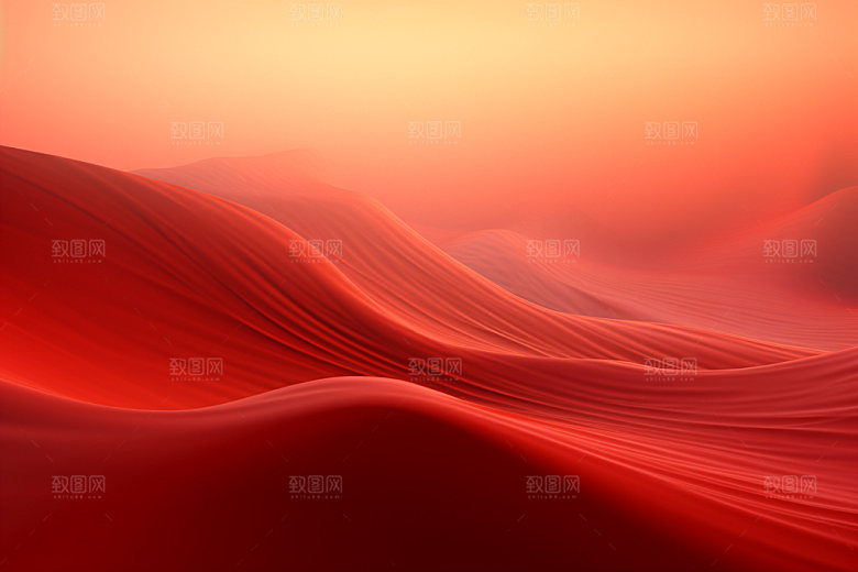 红色飘带质感大气背景图