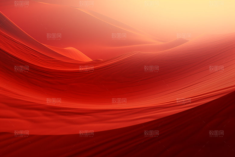 红色飘带大红抽象背景图
