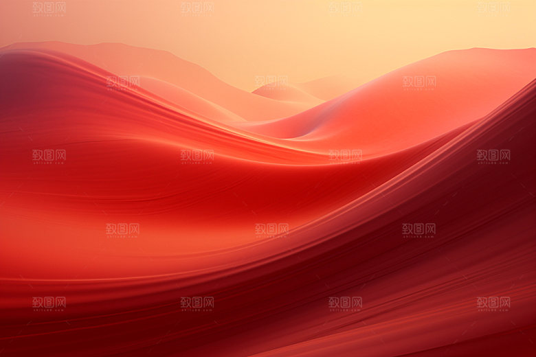 红色飘带抽象海报背景图