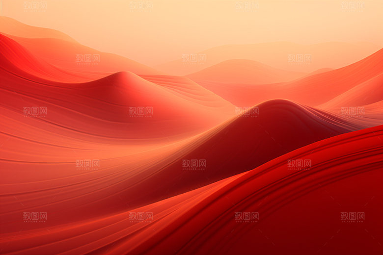 红色飘带丝绸质感背景图