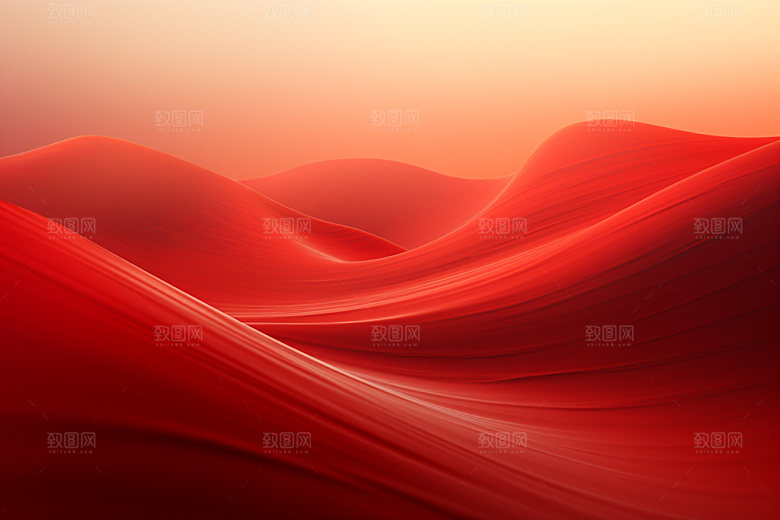 红色飘带大气质感背景图