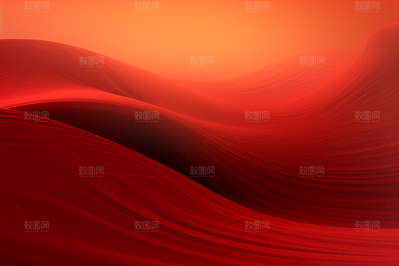 红色飘带海报简约背景图