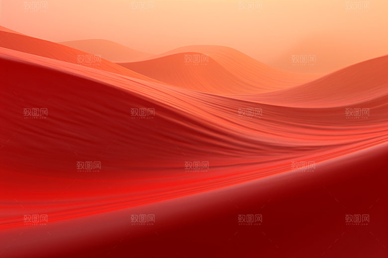 红色飘带质感抽象背景图