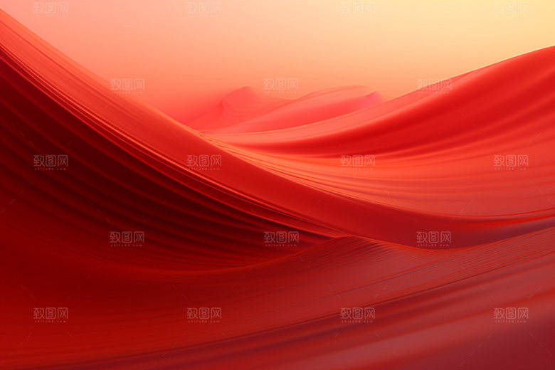 红色飘带抽象展板背景图
