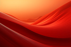 红色飘带质感丝滑背景图