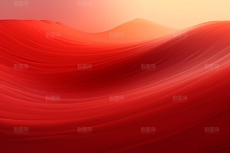 红色飘带抽象海报背景图