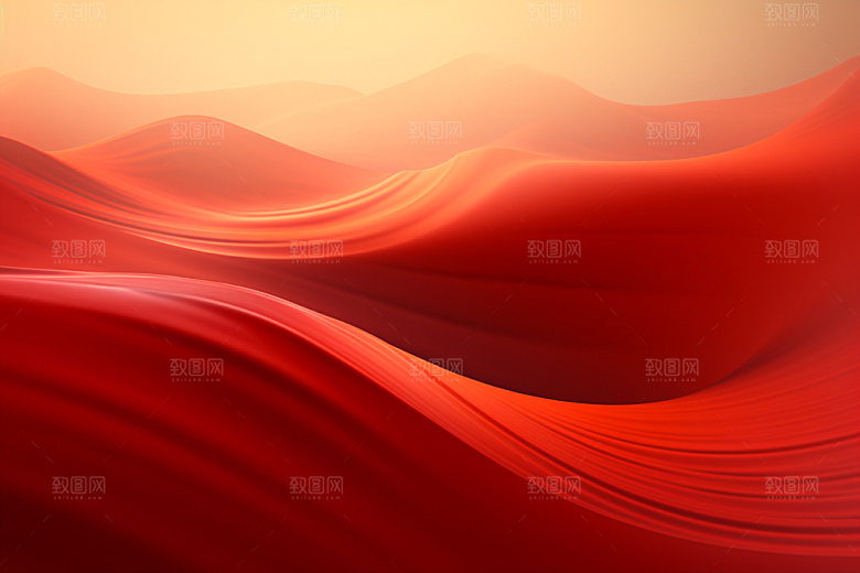 红色飘带大气丝滑背景图