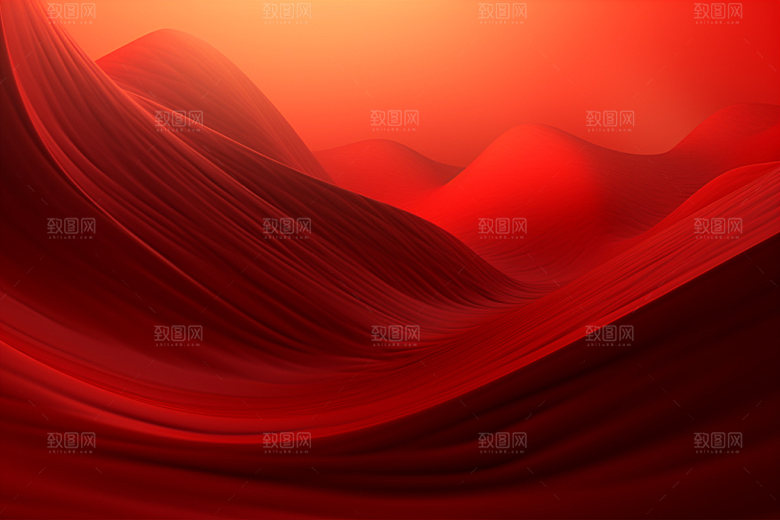 红色飘带丝滑展板背景图