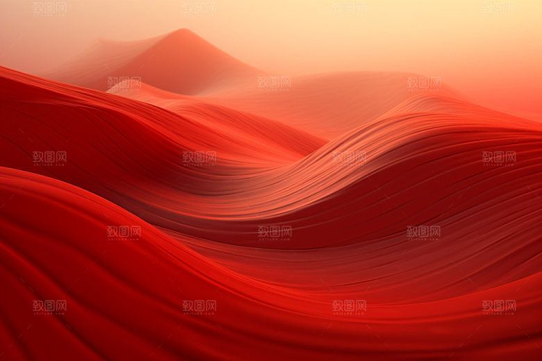 红色飘带展板大气背景图