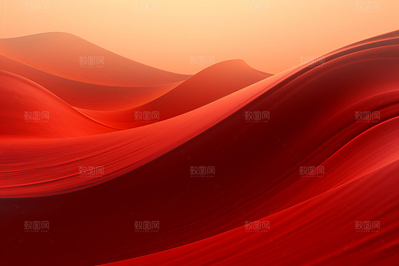 红色飘带展板丝绸背景图