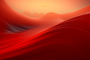 红色飘带简约大气背景图