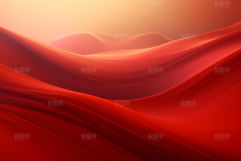 红色飘带展板丝滑背景图