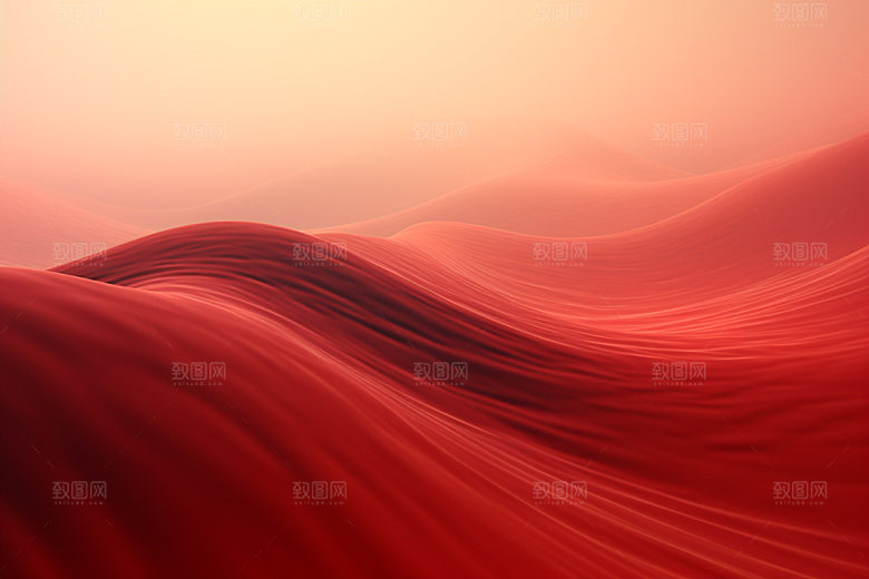 红色飘带简约丝绸背景图