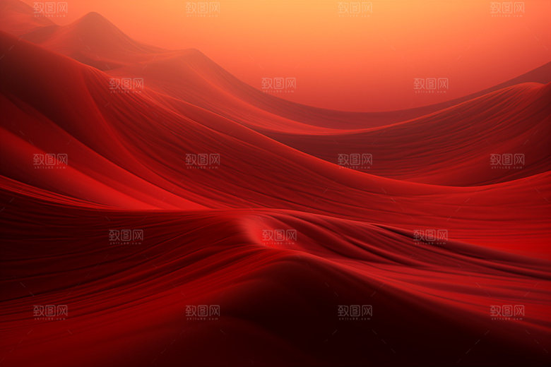 红色飘带质感简约背景图