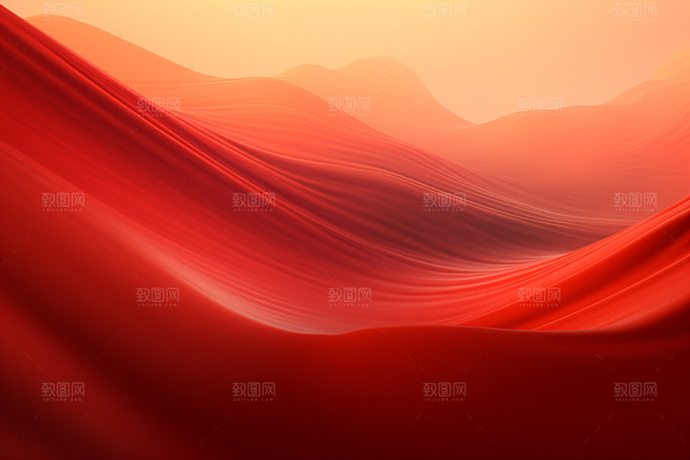 红色飘带海报丝滑背景图