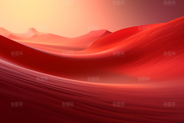 红色飘带丝绸质感背景图