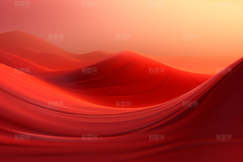 红色飘带海报质感背景图