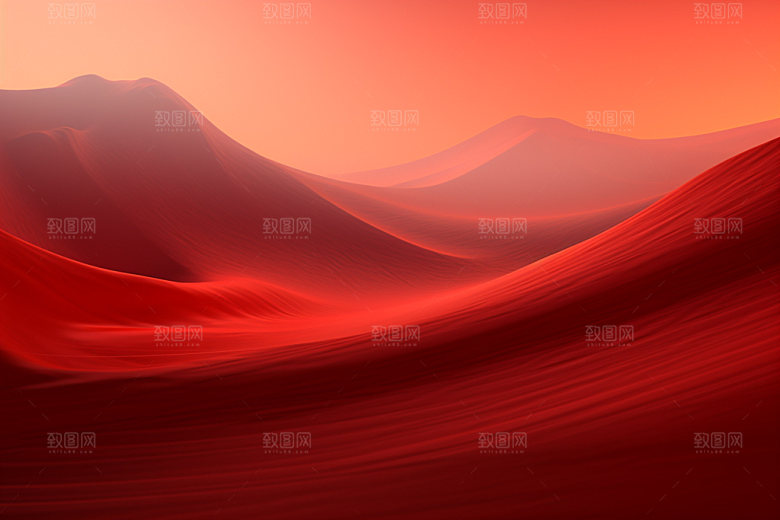 红色飘带丝绸丝滑背景图