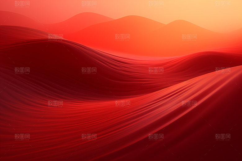 红色飘带丝滑质感背景图