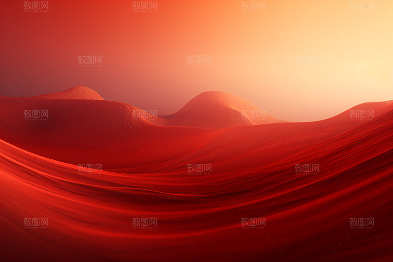 红色飘带丝绸丝滑背景图