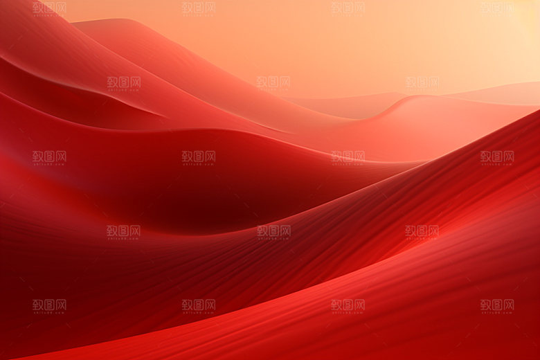 红色飘带年会质感背景图