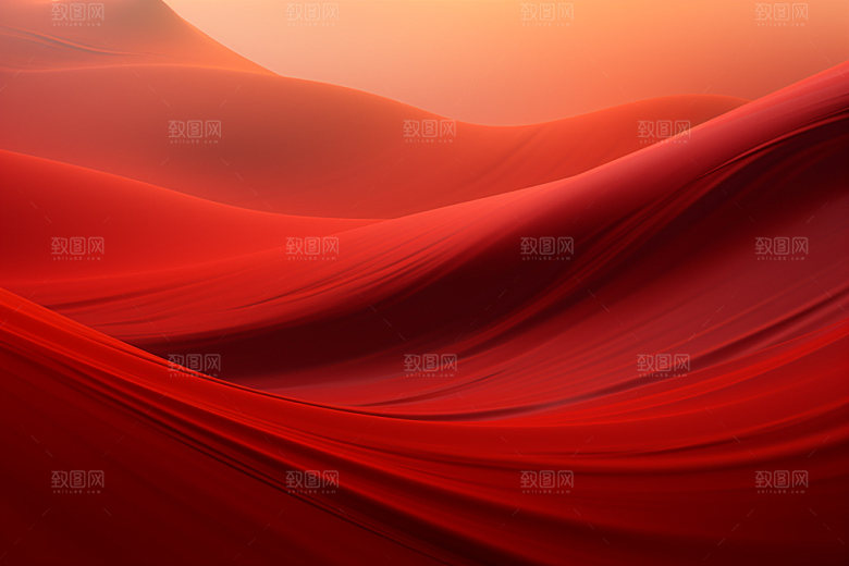 红色飘带大红简约背景图