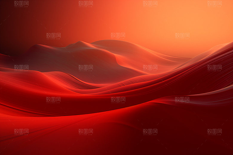 红色飘带年会简约背景图
