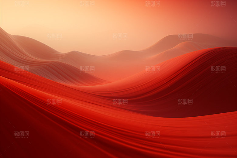 红色飘带丝滑大气背景图