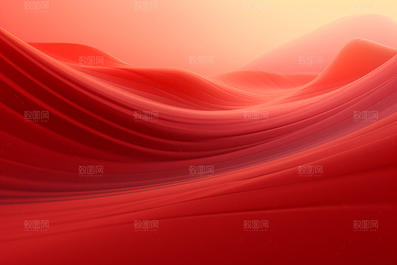 红色飘带年会抽象背景图