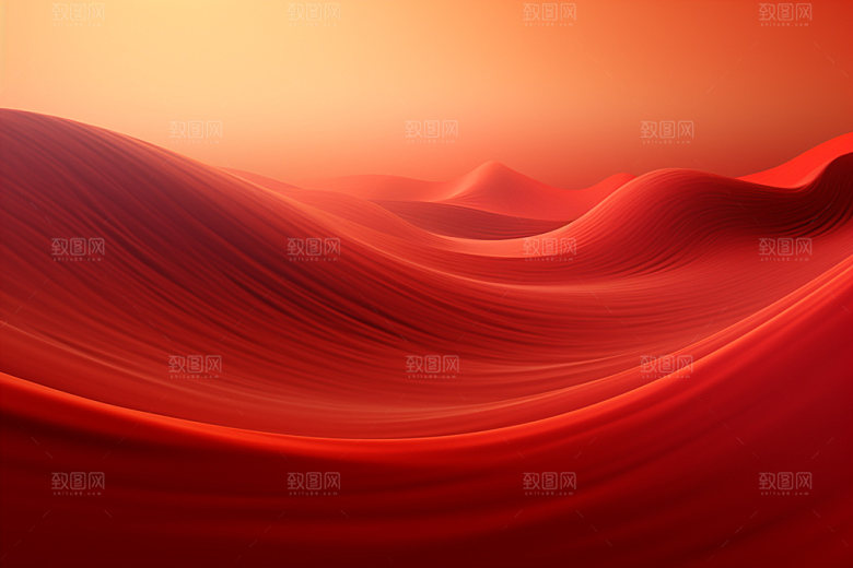 红色飘带年会质感背景图