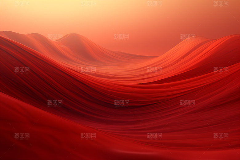 红色飘带展板丝绸背景图