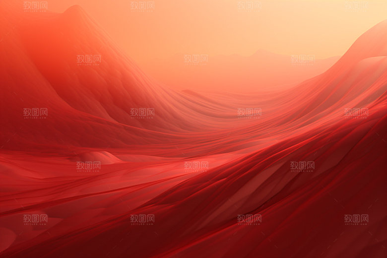 红色飘带质感大气背景图