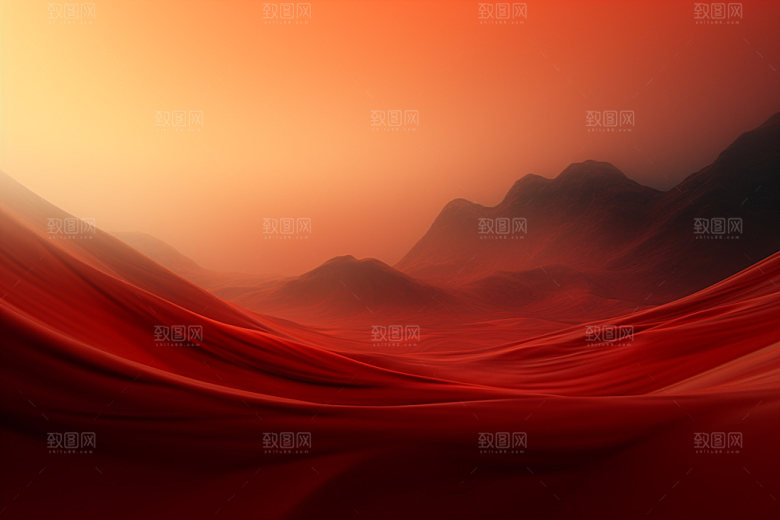 红色飘带展板抽象背景图
