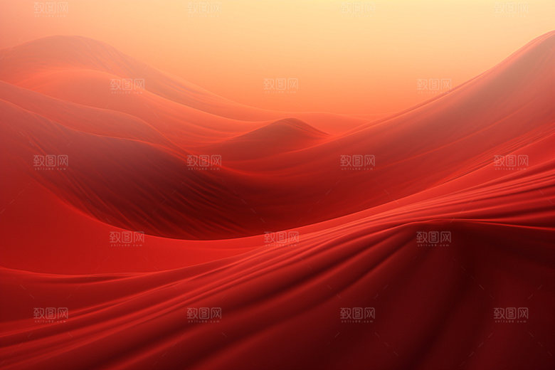 红色飘带抽象质感背景图