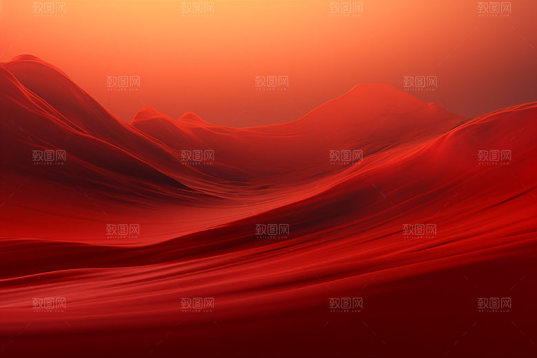 红色飘带大气抽象背景图