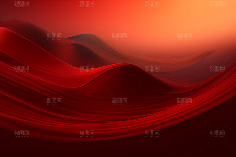 红色飘带丝绸展板背景图
