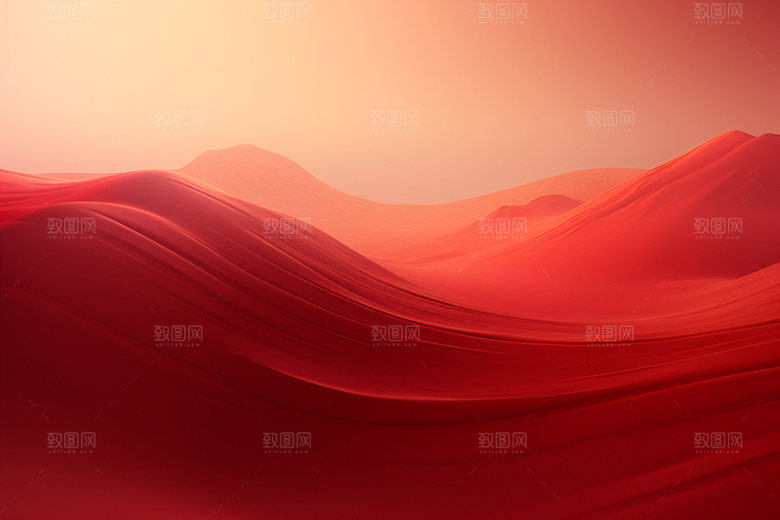 红色飘带大气简约背景图