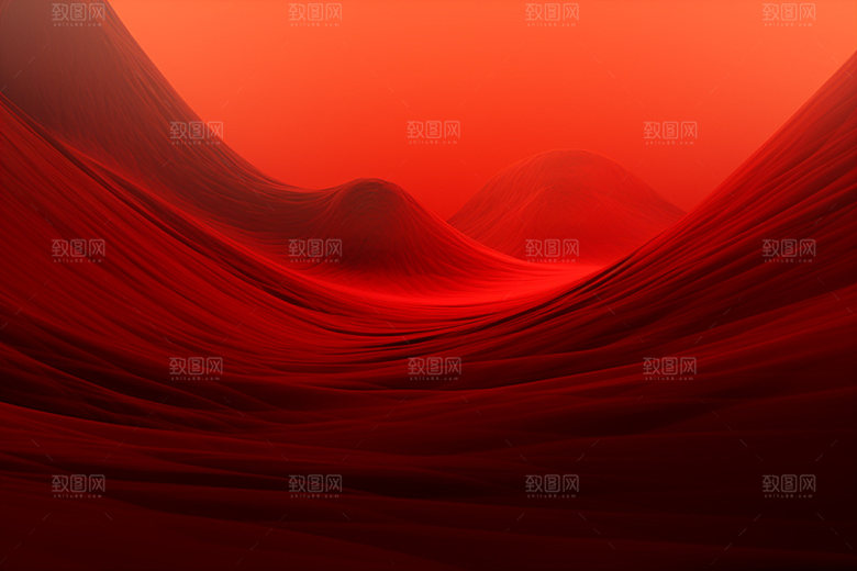 红色飘带抽象展板背景图