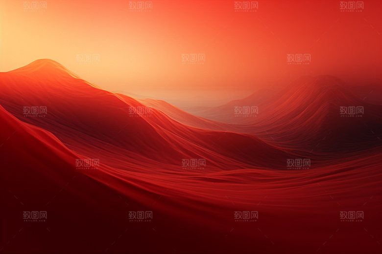 红色飘带年会简约背景图