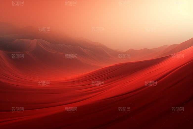 红色飘带年会丝滑背景图