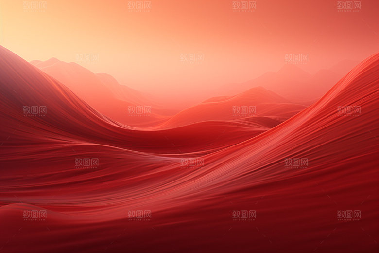 红色飘带大红简约背景图