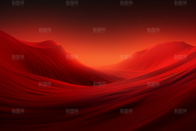 红色飘带丝绸丝滑背景图