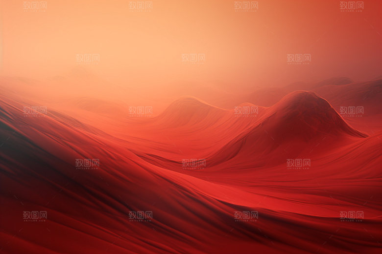 红色飘带简约大气背景图