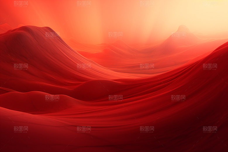 红色飘带年会丝绸背景图
