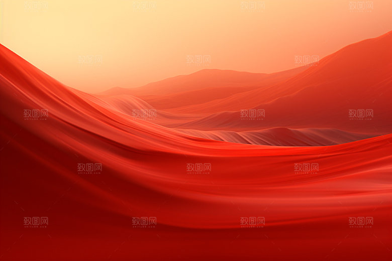 红色飘带年会大红背景图